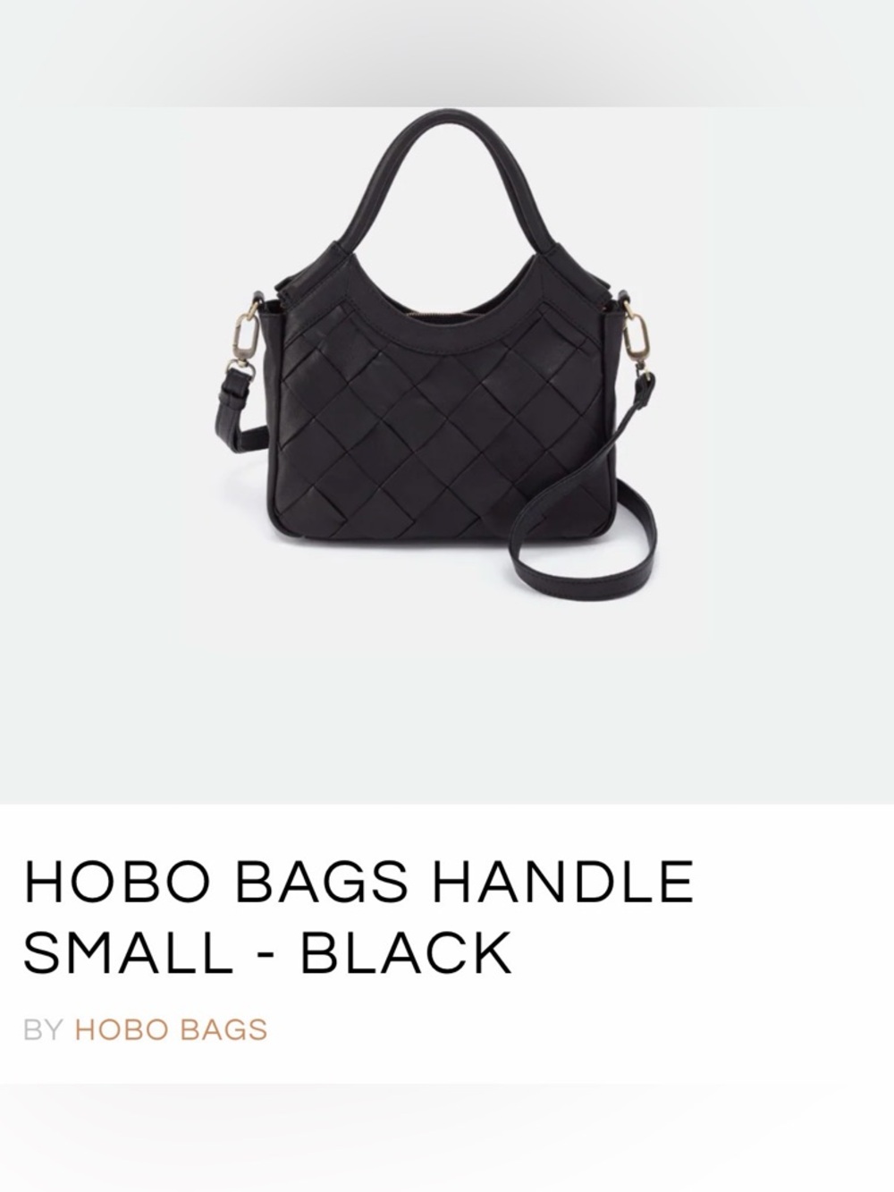 NWT HOBO Black Small Handle woven crossbody